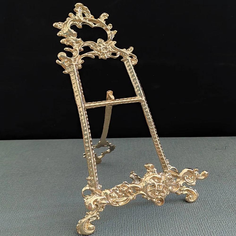 Creative Frame Bracket Gold Display Storage Rack Retro Style Plate Display Stand Bedroom Decor