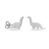 925 Sterling Silver Lightweight Small Dinosaur Design Stud Earrings