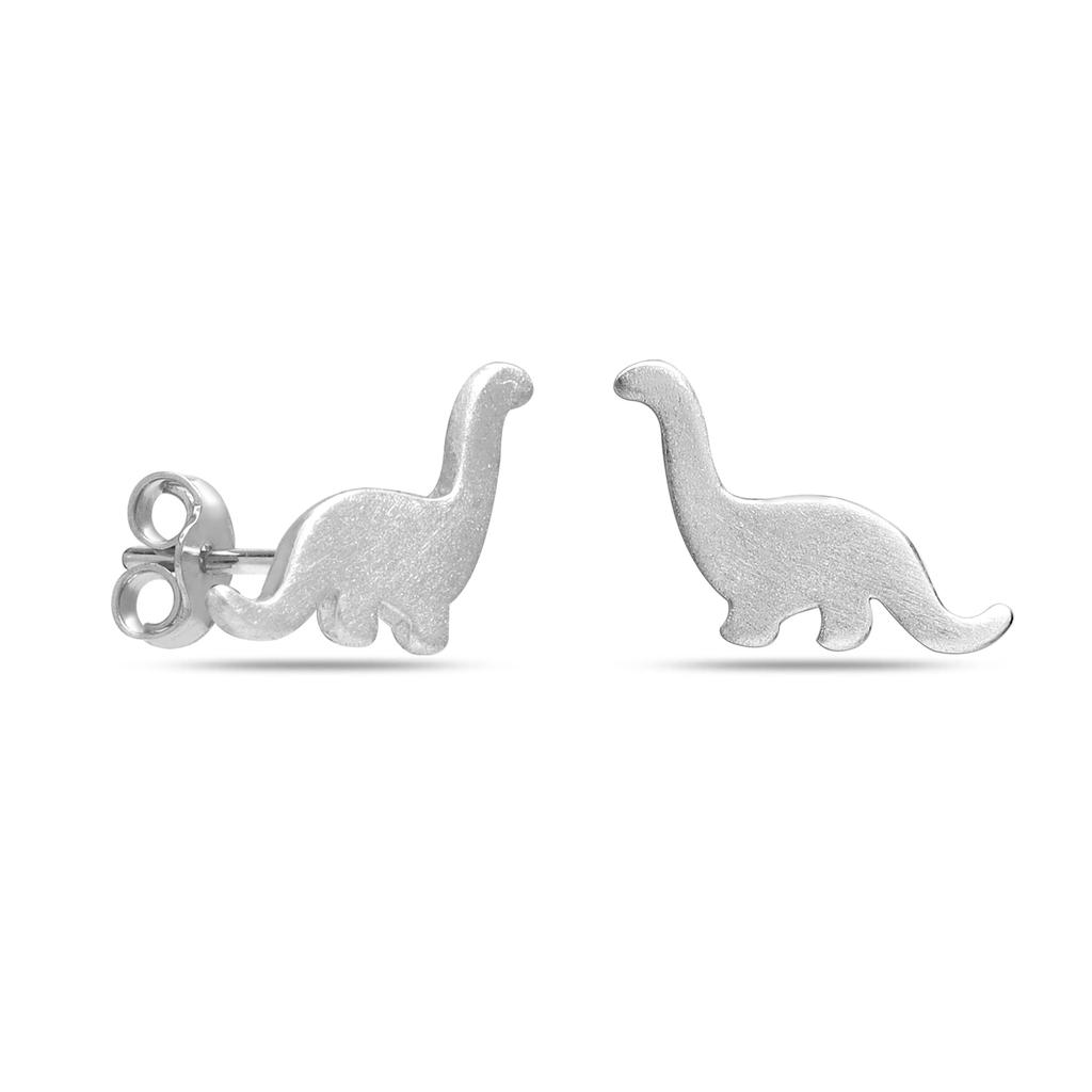 925 Sterling Silver Lightweight Small Dinosaur Design Stud Earrings