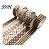 Neat Storage Washi Tape Set 6 Rolls Plaid Set, Grid Checkered Pattern Masking Tape, Self Artistic Roll Adhesive Decorative for DIY Crafts, Journal,