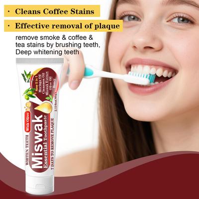 Зубная паста Miswak Essential — глубоко очищает зубы и уменьшает зубной налет, сохраняет дыхание свежим, бережно относится к зубам и деснам, 60 г