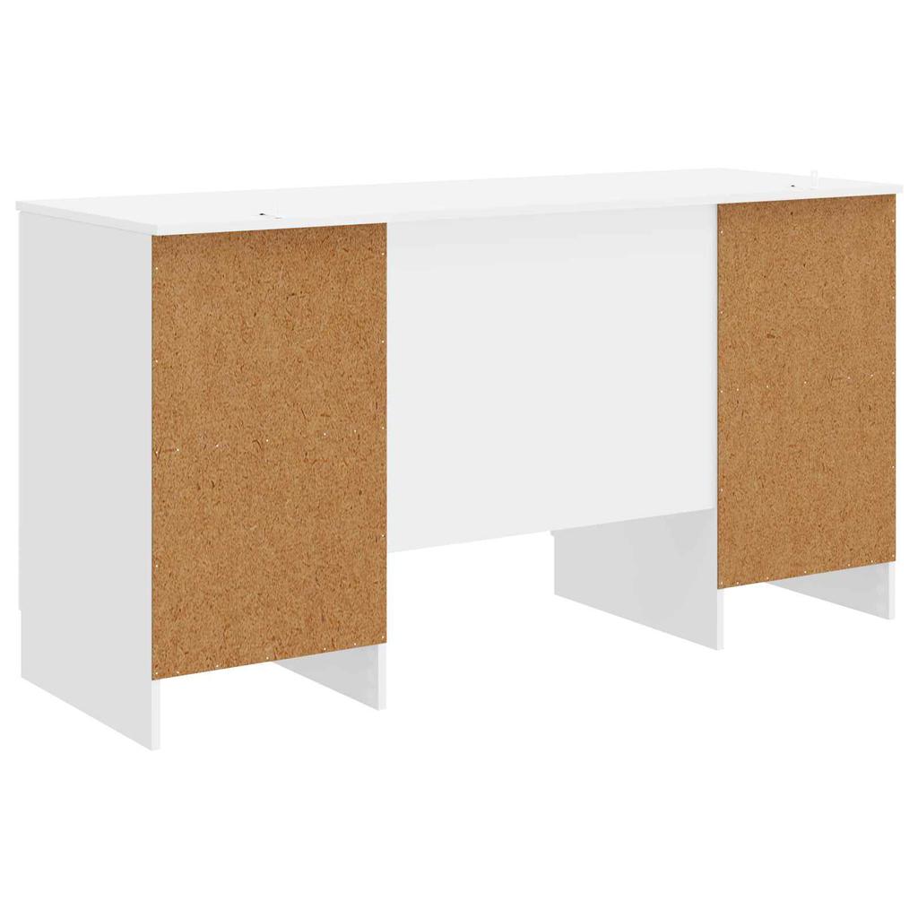 Glossy White Desk 142.5 x 50 x 75 cm Particleboard