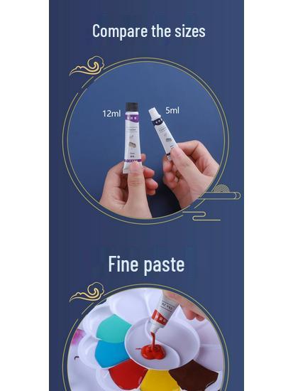 Набор пигментов для китайской живописи Kaba Bear: 12 цветов для начинающих в живописи тушью - Идеально для учеников начальной и средней школы