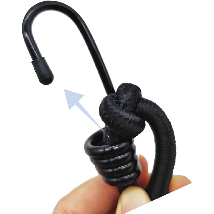 10 шт. крючки-банджи, спиральные крючки-банджи, крючок для шнура, проволочные крючки, концы с 10 шт. зажимов-хог-рингов для лодок, кемпинга, брезентов, эластичной веревки, крепежной ленты (1/4