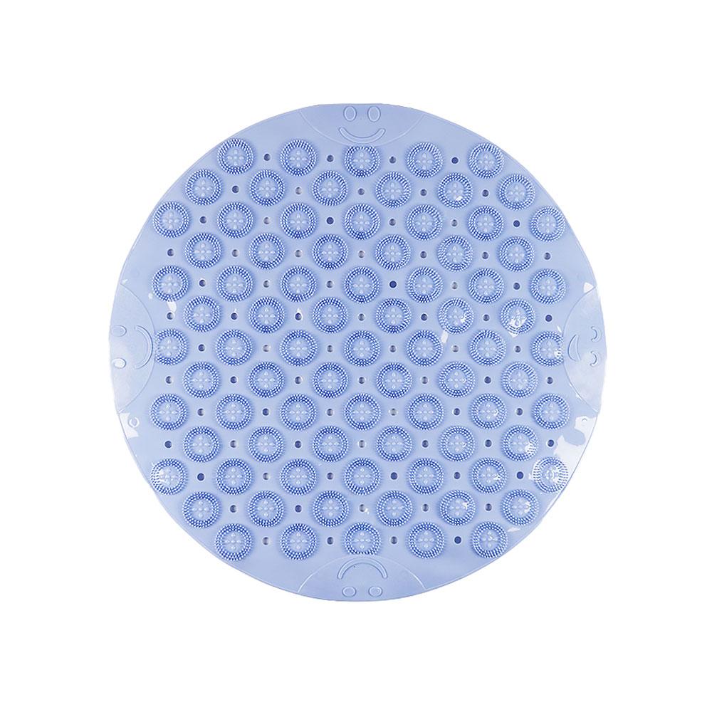 Silicone world PVC Round Anti-skid Bathroom Mats Shower Bathroom Massage Foot Mat Suction Cup With Drain Hole Carpet Floor Mat