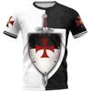 Fashion Retro Knights Templar 3D Print Men's T-shirts Summer Casual Streetwear Couple Tees Short Sleeve Tops Drop Shipping 6XL
