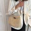 Летняя соломенная сумка из ротанга для женщин, вязаная пляжная сумка, сумка через плечо в богемном стиле, сумки на плечо для отпуска