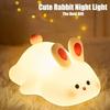 Rechargeable Rabbit Silicone Night Light Tap Control Bedside Decor Light  Children Toy
