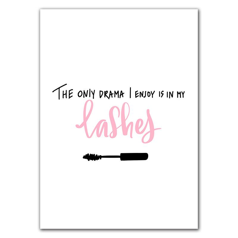 Красивые ресницы с принтами, иллюстрация для макияжа, красота, постер, декор, художественная картина на холсте, спа-салон, студия, Настенный декор HD3118