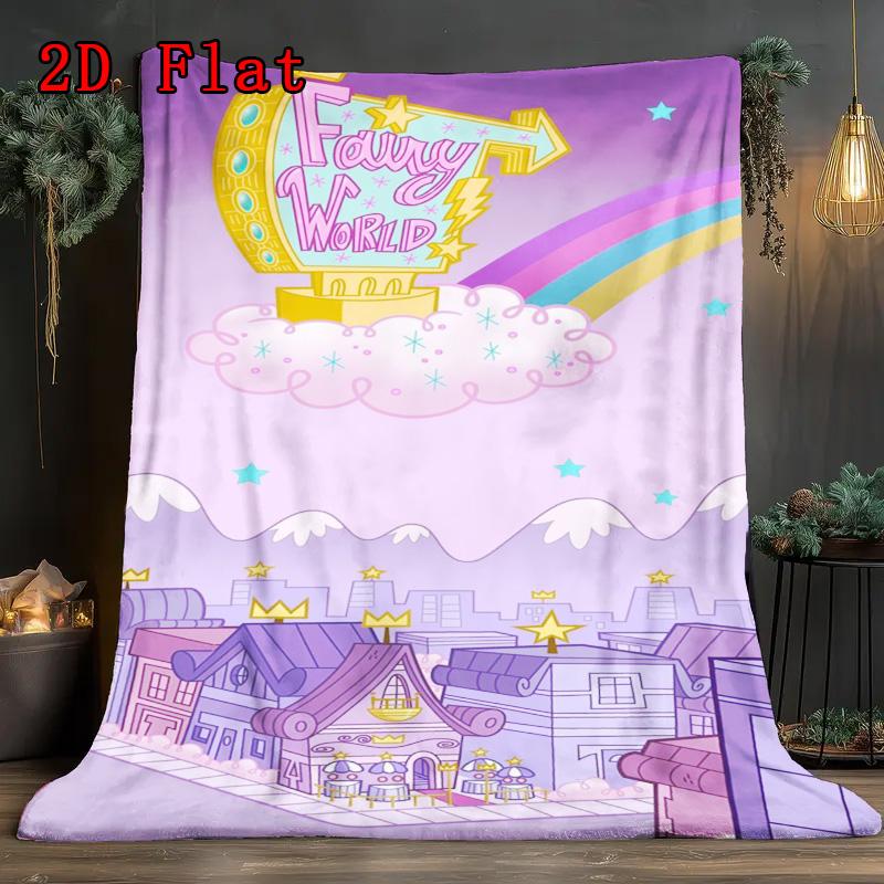 The Fairly World Creative 2D Flat Pattern Flannel Blanket High quality All Seasons Warmth and Comfort Perfect for Christmas Gifts.