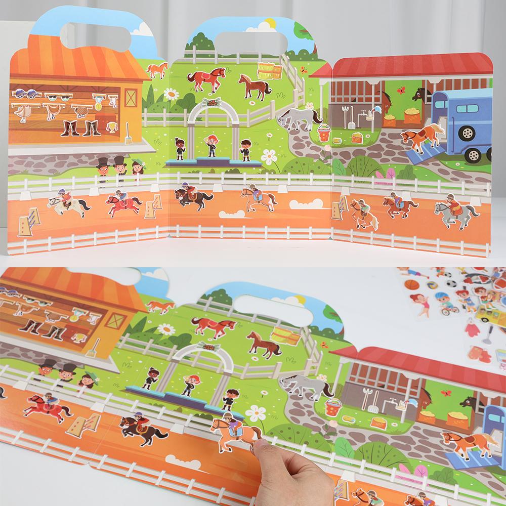 Детская книга с наклейками «Сделай сам», наклейки с пузырьками, наклейки-желе, игрушка, детская портативная многоразовая тихая книга для занятий