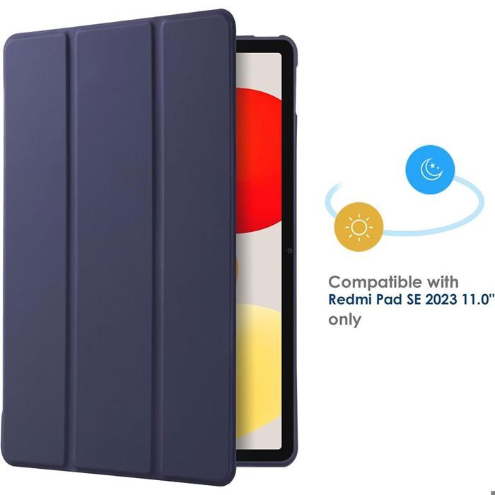 Coque de Protection - E.F.Connection - Xiaomi Redmi Pad Pro 12,1" - Support - Bleu Marine - Verre Trempé