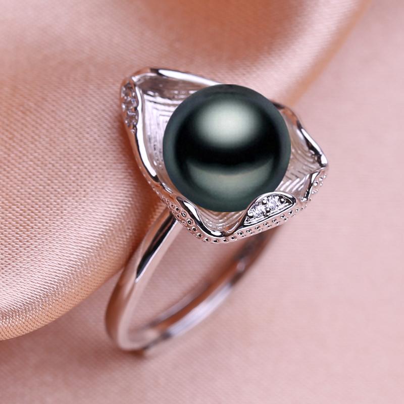 seniko Кольца с натуральным пресноводным жемчугом для женщин, модное женское кольцо с кубическим цирконием и CZ, ювелирные изделия с жемчугом, регулируемое кольцо