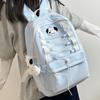 Студенческая школьная сумка большой емкости, женский однотонный рюкзак, рюкзак с принтом собаки для девочек