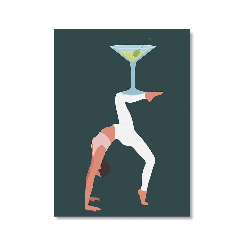 Nordic Posters Woman Reading Book Coffee Abstract Wall Art Print Canvas Painting Decor Cat Laundry Art Pictures For Living Room