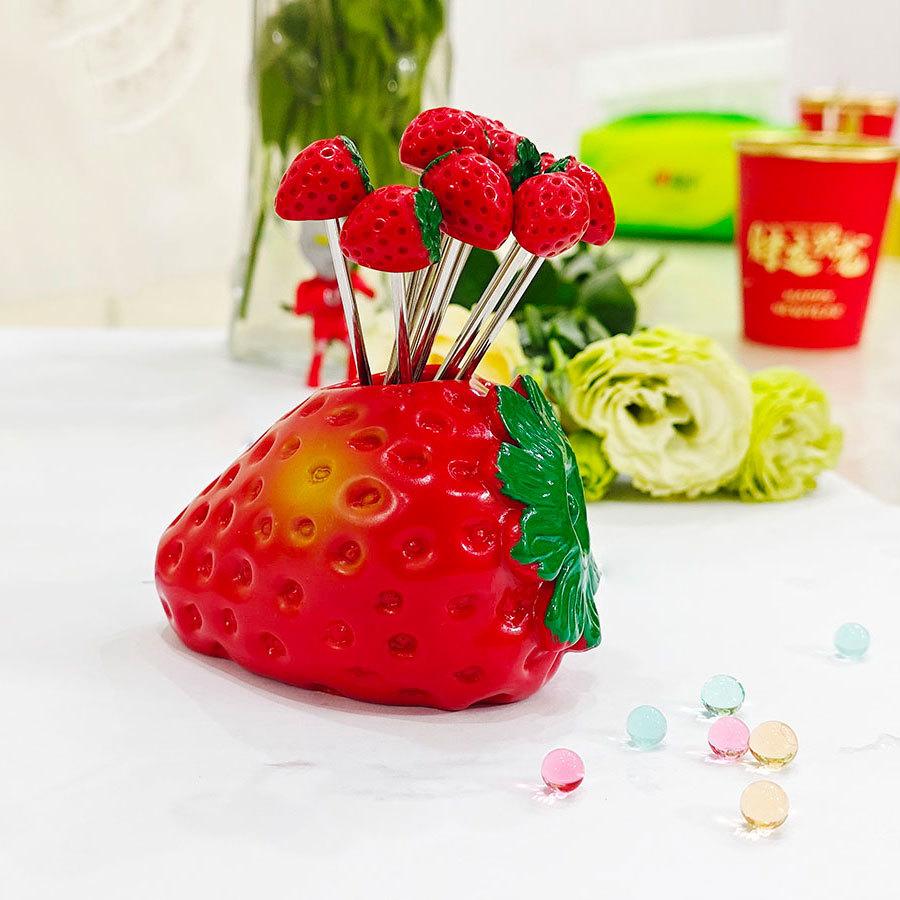 11 шт. набор вилок Love Fruit Fork для дома, гостиной, рабочего стола, из нержавеющей стали, украшение для фруктов, симпатичная вилка для клубники и капусты