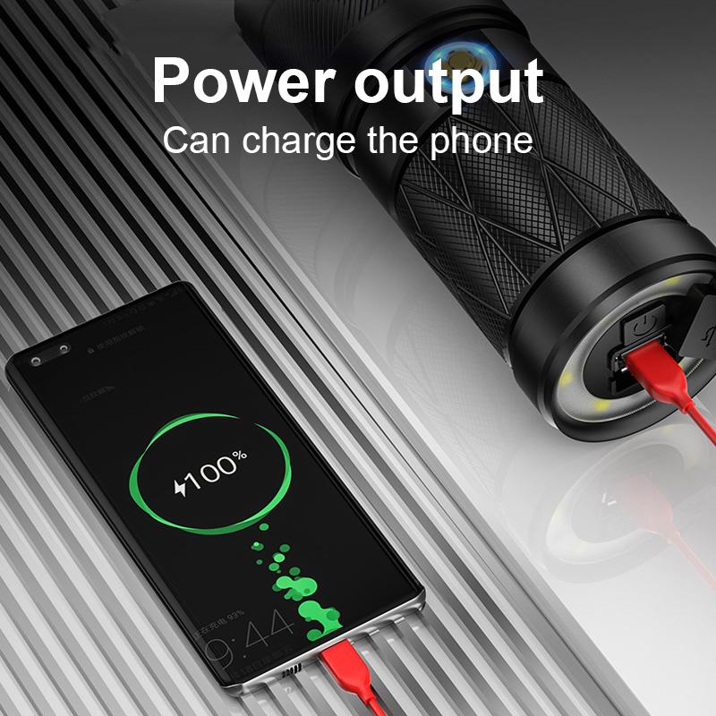 Мощный светодиодный фонарик 300 Вт, масштабируемый фонарик с высокой яркостью 500000 лм, встроенный аккумуляторный фонарь, водонепроницаемый фонарик, перезаряжаемый фонарик