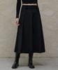 Itove Seoul Suede Long Pleated Skirt Black