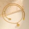 Stainless Steel Water Drop Pendant Necklace Gold Color Bead Chain Necklace Minimalist Trendy Jewelry for Women Girlfriend Gift