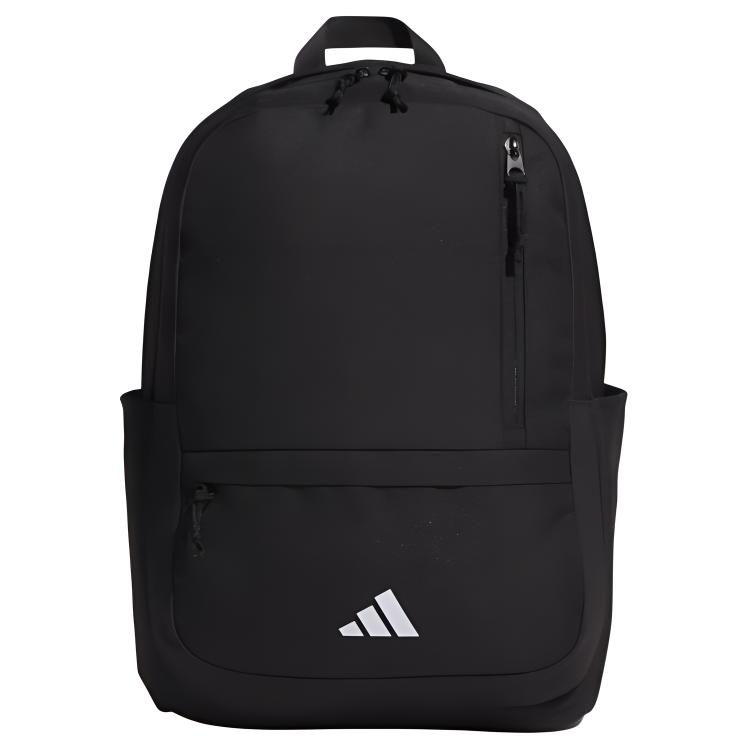 Adidas Logo Zip Closure Recycled Polyester Backpack Unisex Backpack Black JY4769