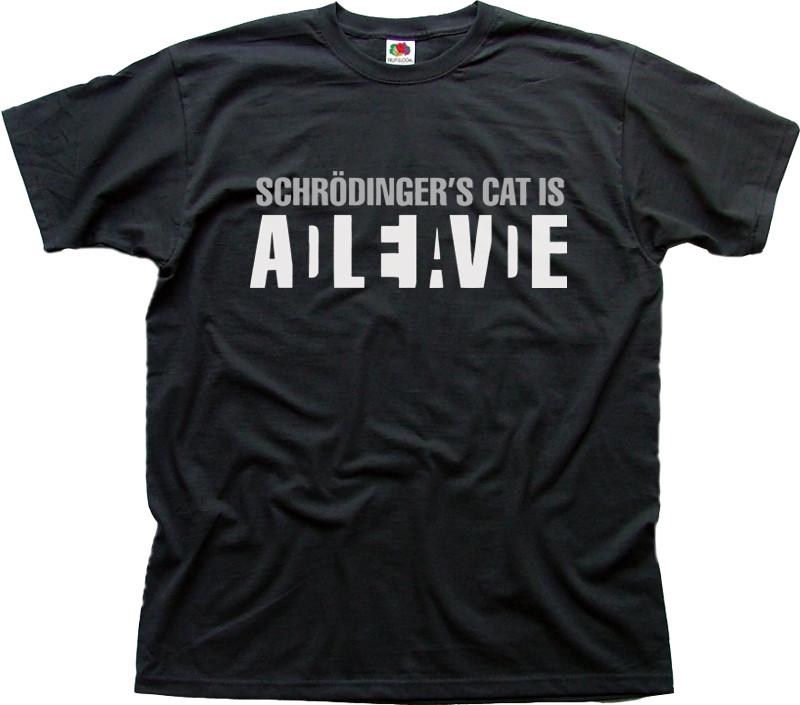 Shrodinger's cat dead alive geeky quantum paradox cotton t-shirt OZ9957