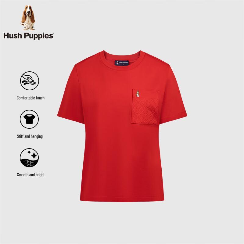 Женская базовая хлопковая футболка Hush Puppies с вышитым карманом