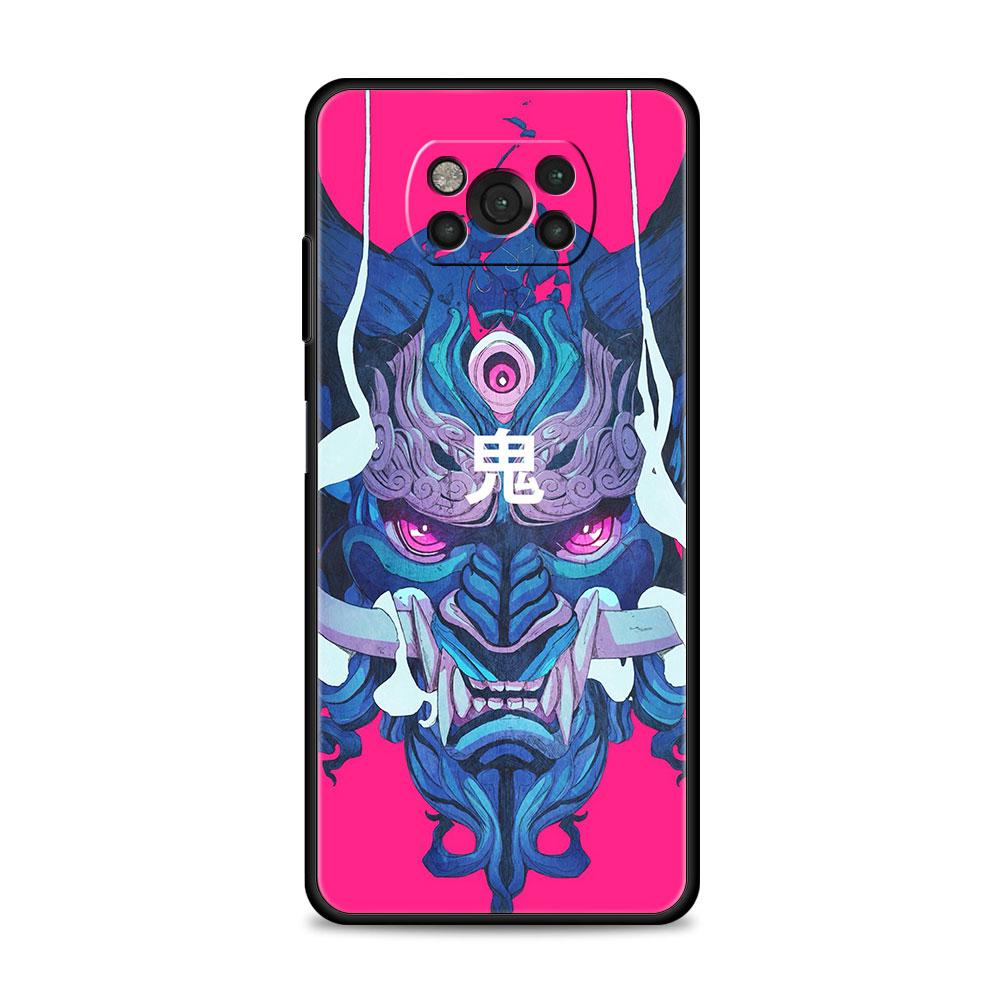 Чехол для Xiaomi Poco X3 X4 NFC M3 M4 Pro 5G Mi 11 lite 11T 9T 12 10T 11E Note10, чехол для телефона, японская маска самурая Oni