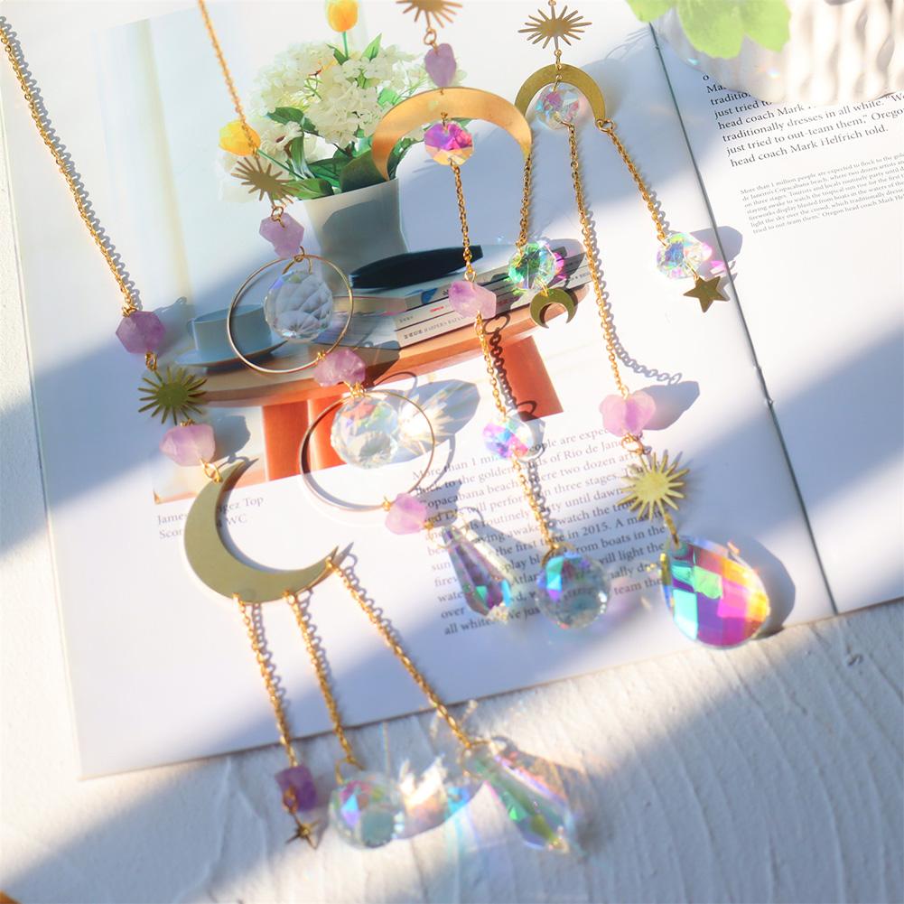 Crystal Prisms Pendant Creative Hanging Sun Catcher Versatile Sun Catcher Wind Chime for Wedding Decoration