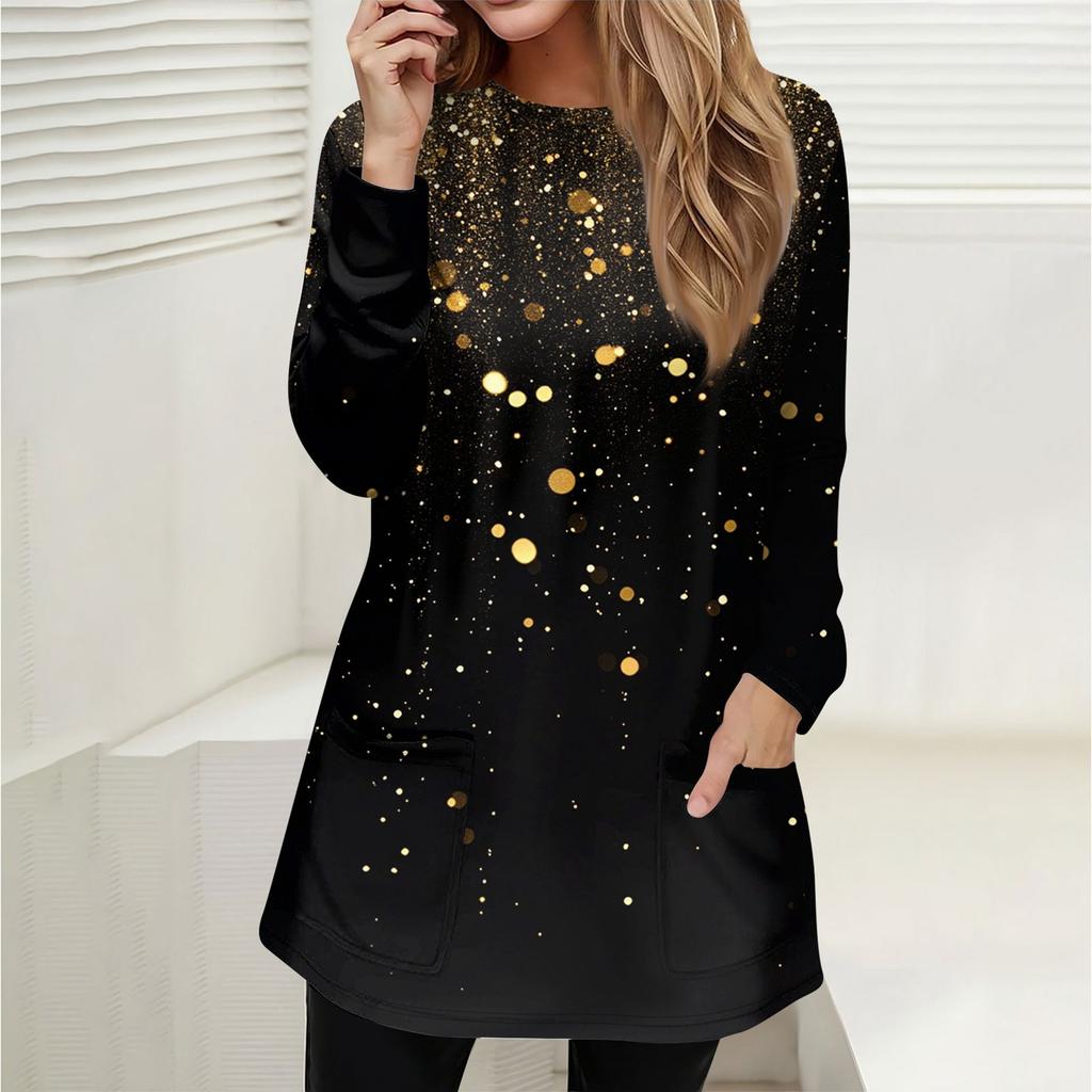 Женская толстовка, пуловер, спортивная одежда, карман, принт, повседневный топ с круглым вырезом и длинными рукавами