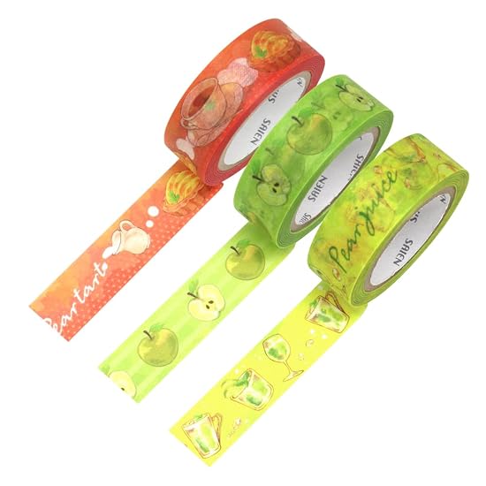 Японская маскирующая лента Kamiiso Sansho Washi *Сделано в Японии* 15 мм x 10 м x 3 рулона, 3 узора SAIEN UR