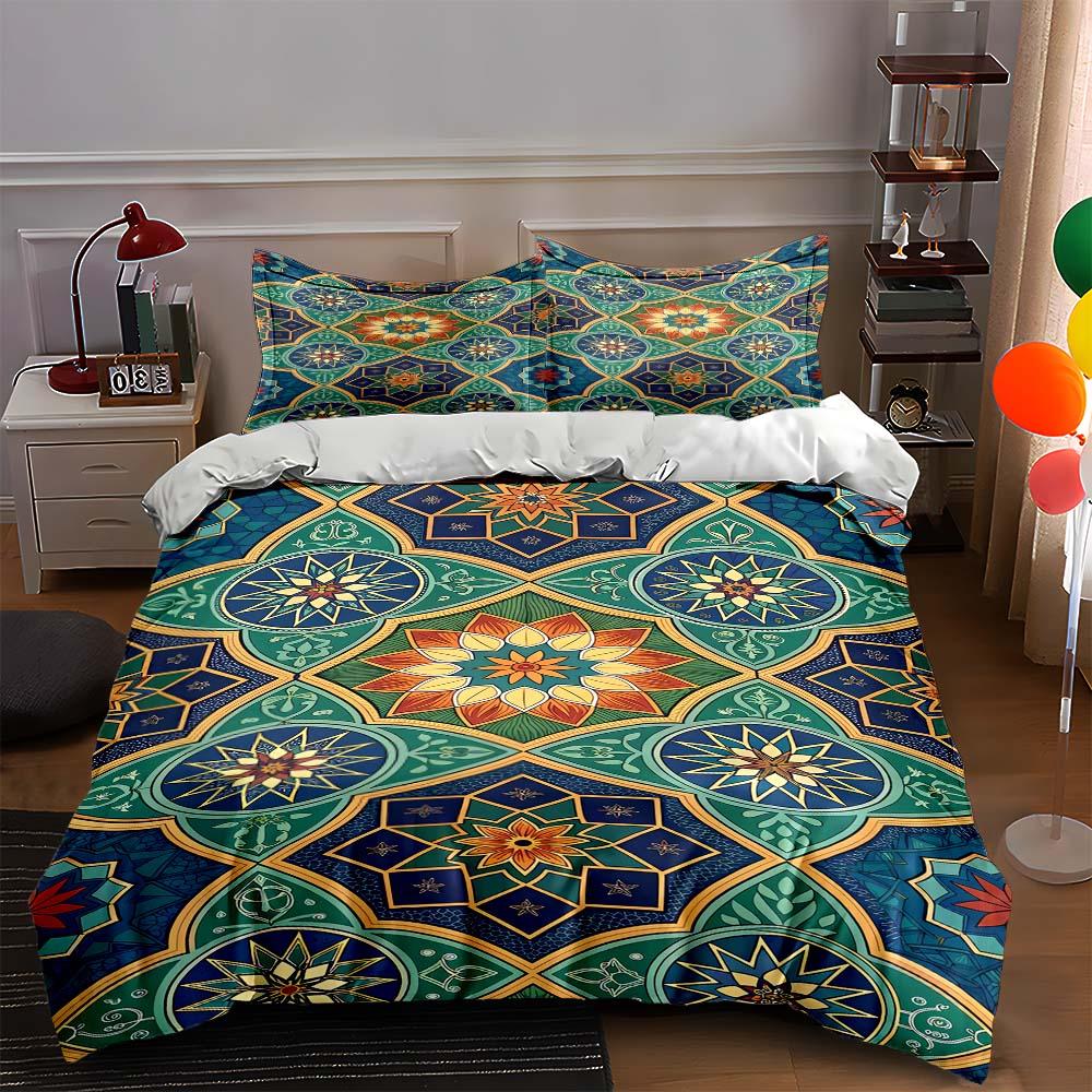 Geometric, floral, intricate. Bedding Duvet cover sets Duvet covers Pillowcases gifts (1 * Duvet Cover 2 * Pillowcases, without duvet insert)