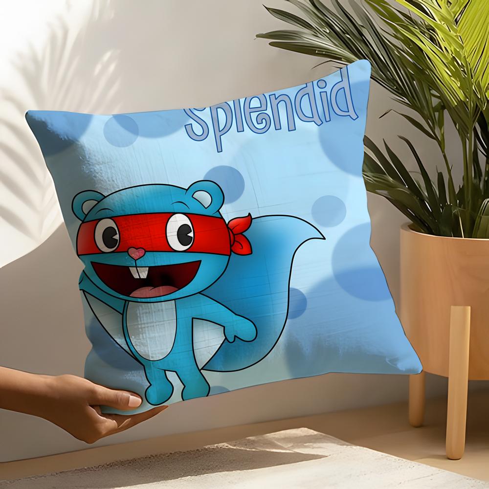 Милые мультяшные H-Happy Tree Friends 4 Льняные Наволочки Для Декоративного Дивана Домашние Подушки Чехол Автомобильные Сиденья Подушки Чехлы