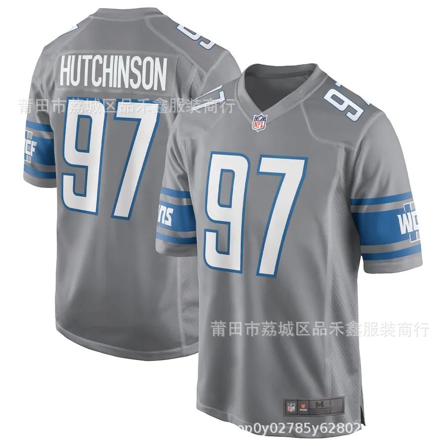 NFL Detroit Lions Detroit Lions Rugby No. 97 Aidan Hutchinson Jersey Men's