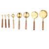 8Pcs Stainless Steel Measuring Cup with Wooden Handle Bartending Scale Measuring Spoon Baking Tool