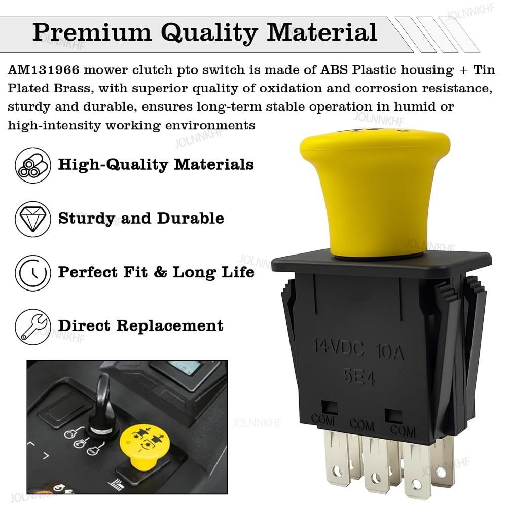 Xiaomi PTO Interrupteur D'embrayage 8 Pin 10 AMP Clutch PTO Switchfor Various Models of Lawn Mowers Electronic Push Button Switch