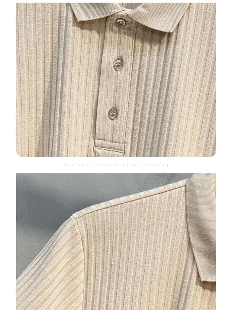 Японская мужская модная повседневная трикотажная рубашка-поло в полоску - легкая и простая летняя посадка