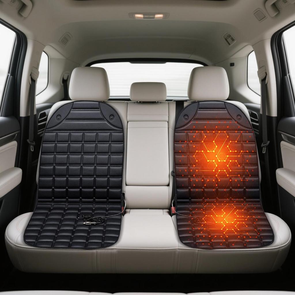 Heated Seat Cushion For Car 12V Vehicle Winter Supplies Electric Auto Seat Heater For Cars Trucks SUVs RVs Drivers Travelers