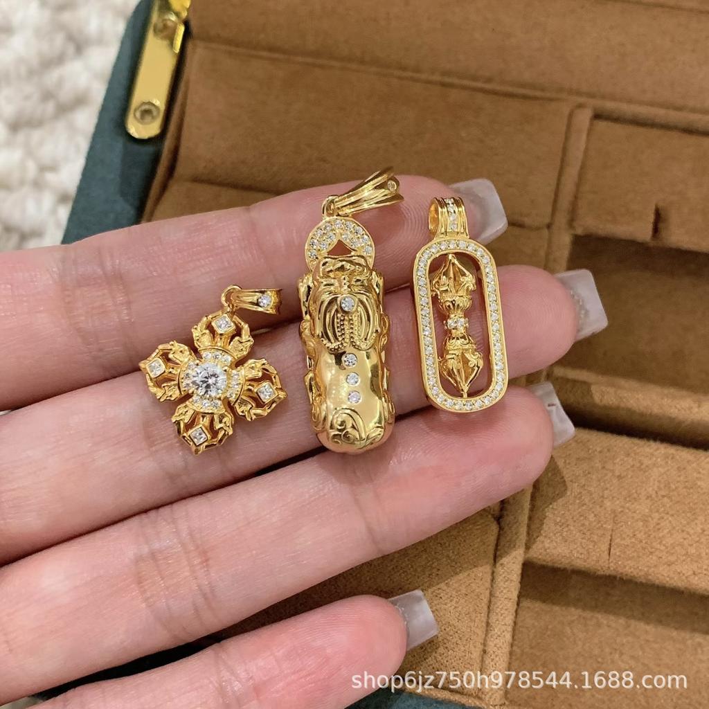 Медная монета Пиксю Ваджра Пестик Ожерелье Женский Национальный Стиль Подвеска Привлекает Богатство и Сокровища, Высококлассная Цепочка на Ключицу Легкая Роскошь