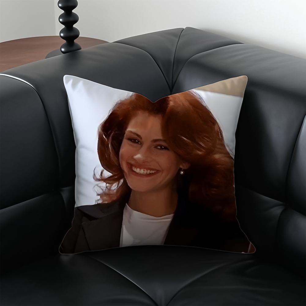 JJulia Roberts Cushion Cover Pillow Case Antidustmite Invisible zipper silky plush cushion
