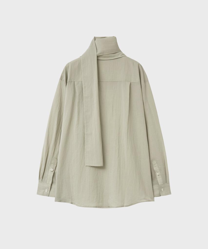 NOIRER FOR WOMAN Pale Scarf Loose Fit Shirt (Pale Mint)