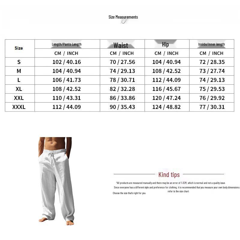 Мужской повседневный комплект из хлопка и льна на весну/лето 2025: Свободная футболка с коротким рукавом и длинные брюки
