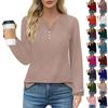 Women's T Shirt Tee Button Floral Print Long Sleeve Daily Weekend Fashion Basic V-Neck Regular Top