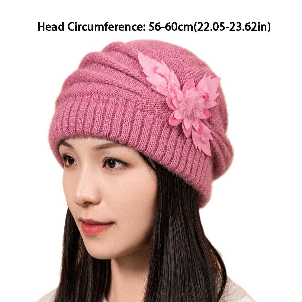 Stretch Warm Knitted Hat Thick Knit Knit Slouchy Beanie Comfy Fleece Beanie Autumn Winter