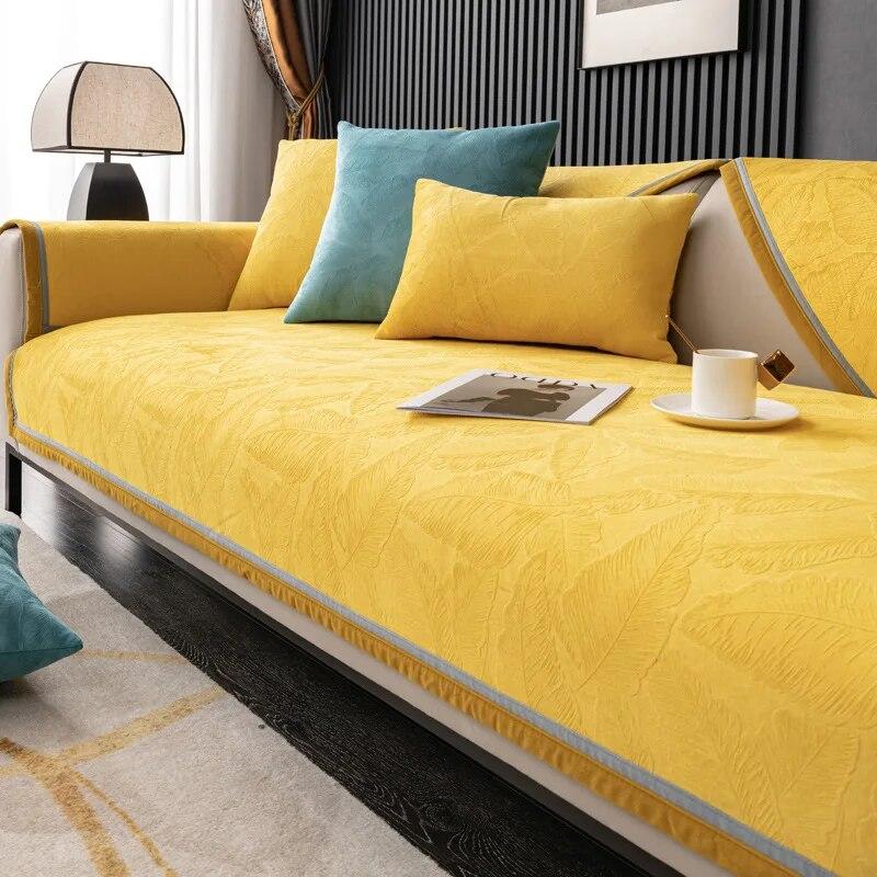 Светлое роскошное серое цветное диванное полотенце, европейское короткое утолщенное стеганое покрывало для дивана, противоскользящее европейское покрытие для дивана для гостиной