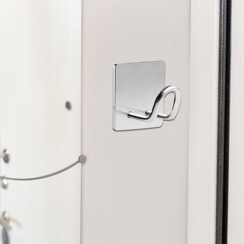 Клейкий крючок из нержавеющей стали для хранения в ванной комнате, многоцелевая подвесная полка для душевой стеклянной стены, держатель для полотенец для квартиры