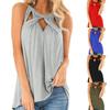 Fashion Women T-Shirt for Summer Casual O-Neck Sleeveless Hollow Female Tops Solid Splice Loose Women Summer T-Shirt Top