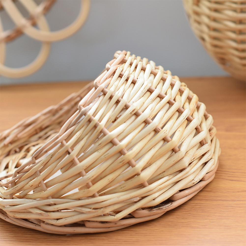 Ротанговое настенное подвесное кашпо, плетеные подвесные корзины, уличные контейнеры для хранения, кашпо для комнатных растений, винтажный декор, художественная корзина