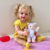 Cute Happy Smile Reborn Baby Girl Dolls Yannik 55cm Full Vinyl Body Emulation Doll Can Enter Water Handmade 3D Painted Rebirth Doll Kid's Playmate Toy