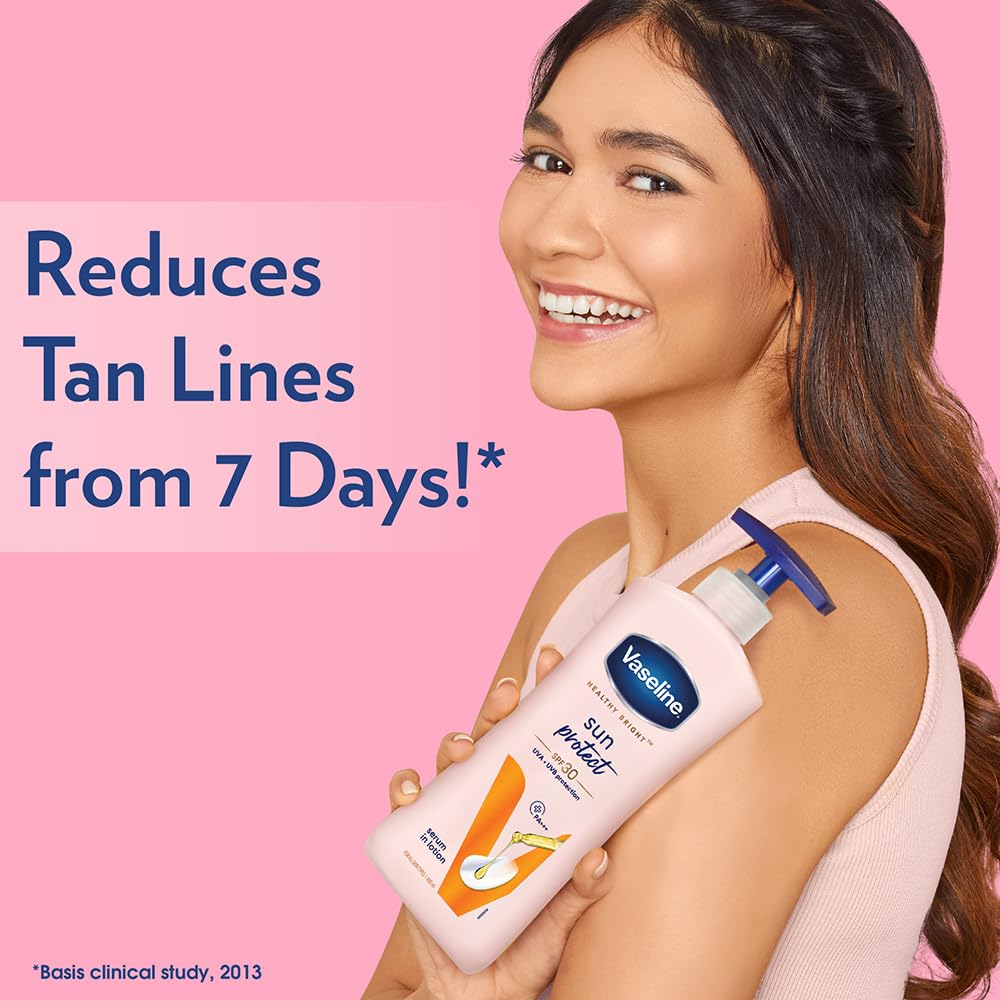 Vaseline Sun Protect SPF 30 Body Lotion 400ml Pack of 1 Reduces Tan Lines with UVA UVB Protection