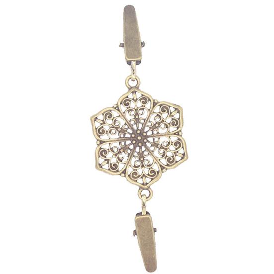 Винтажный женский свитер с двойным зажимом и полым цветком, воротник рубашки, кардиган, клипса